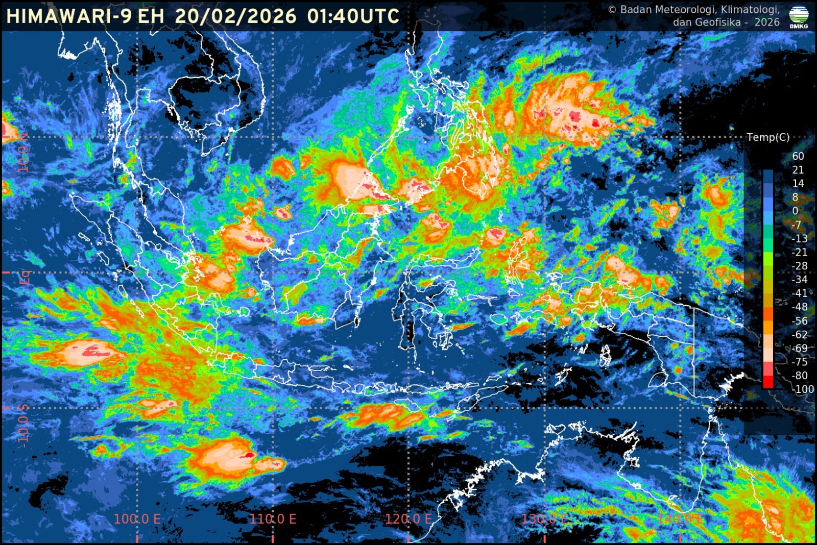 Info Prakiraan Cuaca BMKG Jawa Barat, Jumat, 20 Februari 2026: Berpotensi Hujan dan Angin