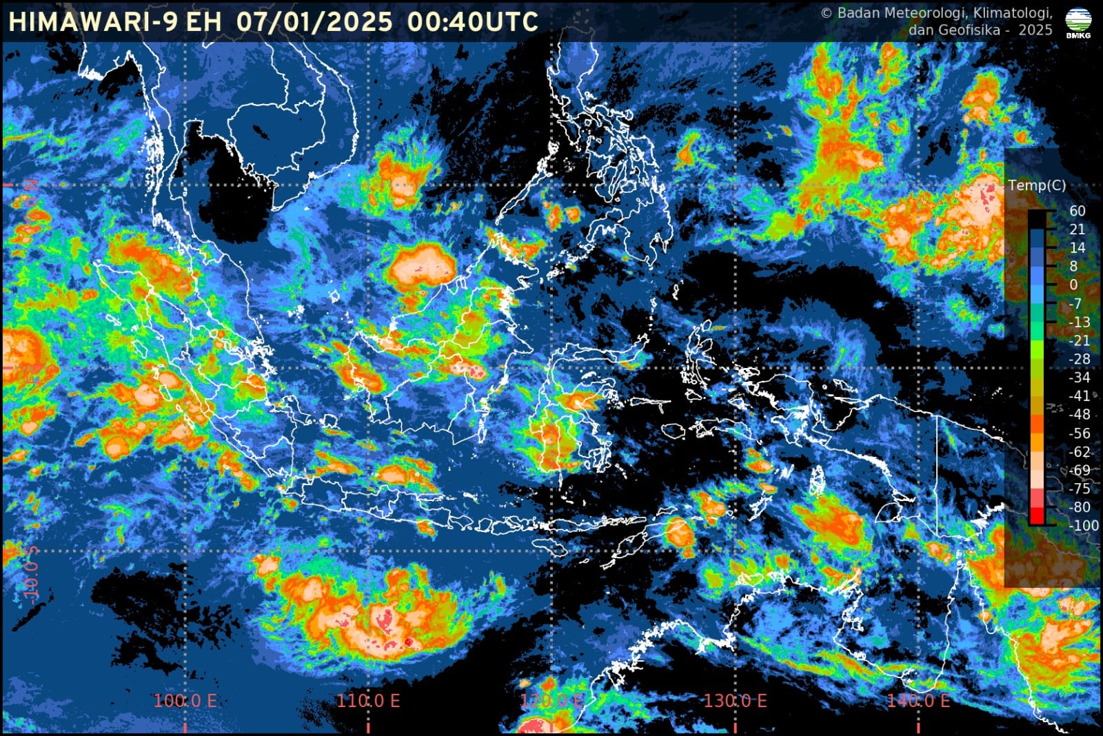Info Prakiraan Cuaca BMKG, Selasa, 7 Januari 2025 : Waspada Potensi Hujan Lebat, Petir dan Angin di Jawa Barat