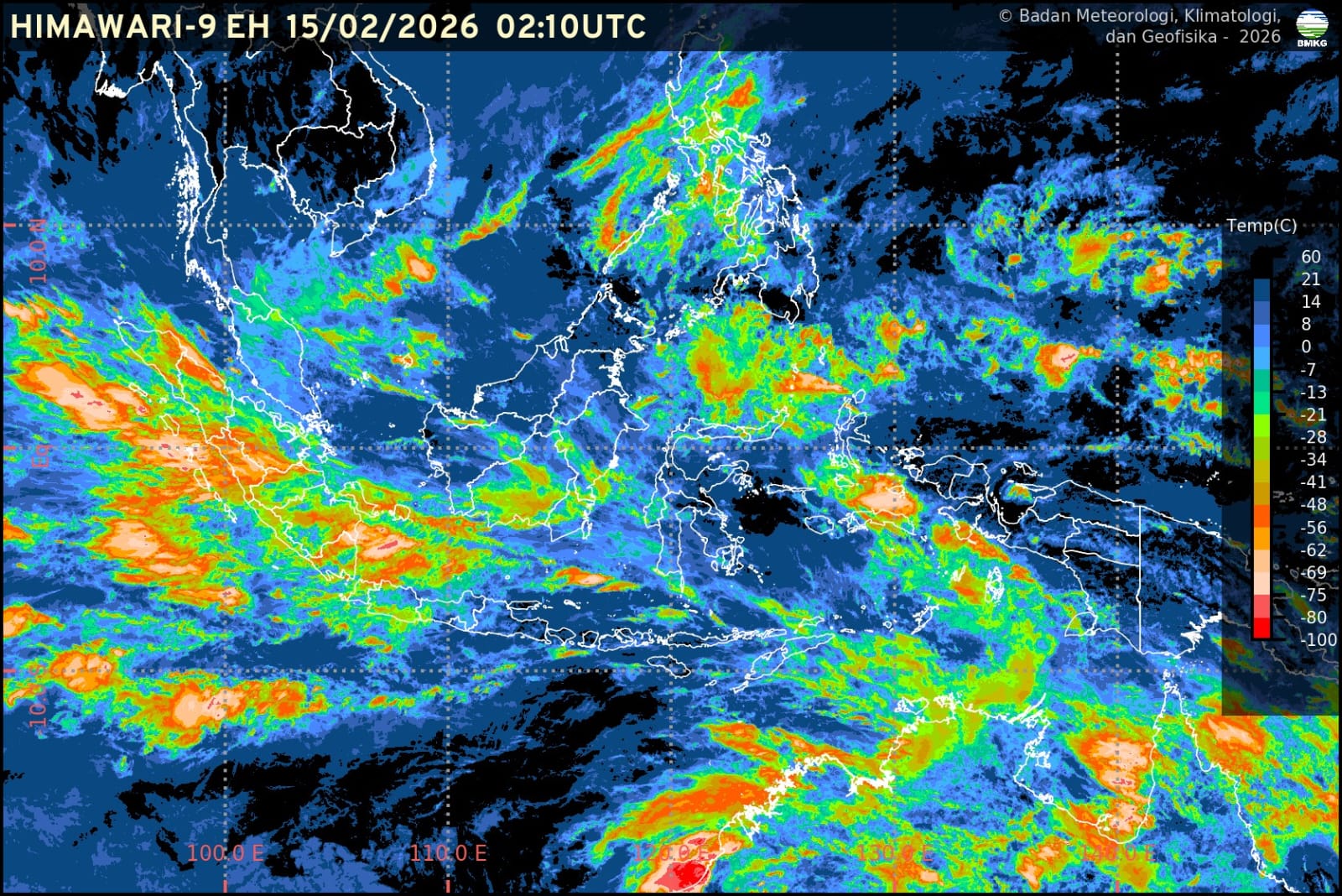 Info Prakiraan Cuaca BMKG Jawa Barat, Minggu, 15 Februari 2026: Berawan dan Berpotensi Hujan 