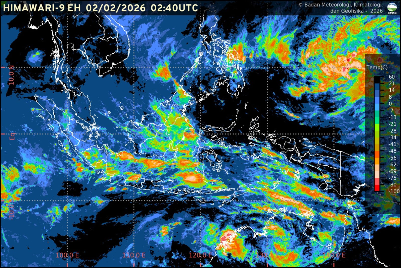 Info Prakiraan Cuaca BMKG Jawa Barat, Senin, 2 Februari 2026: Berpotensi Hujan Sedang dan Lebat