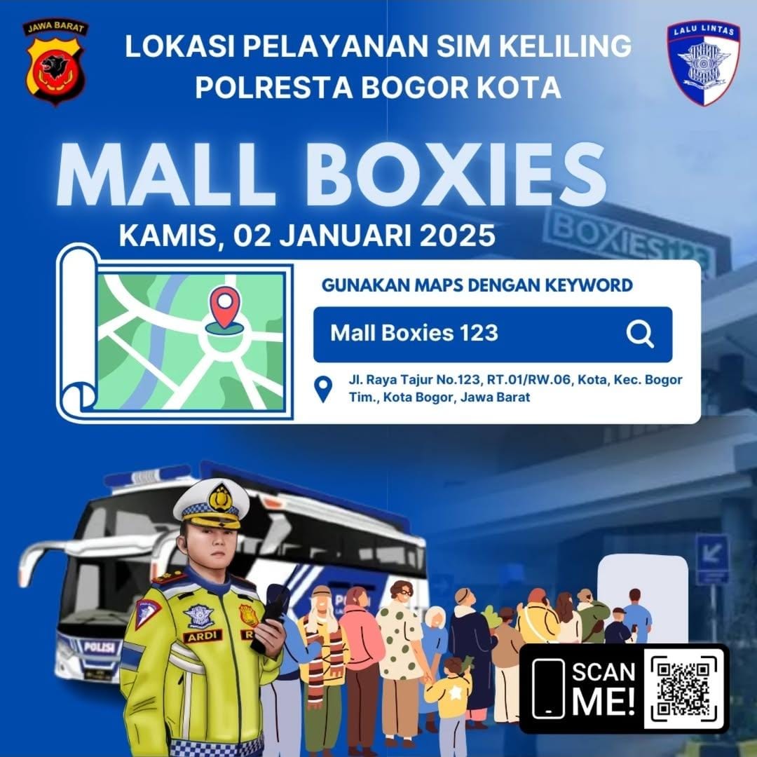 Info Jadwal SIM Keliling Awal Tahun Ini di Kota Bogor, Kamis 2 Januari 2025
