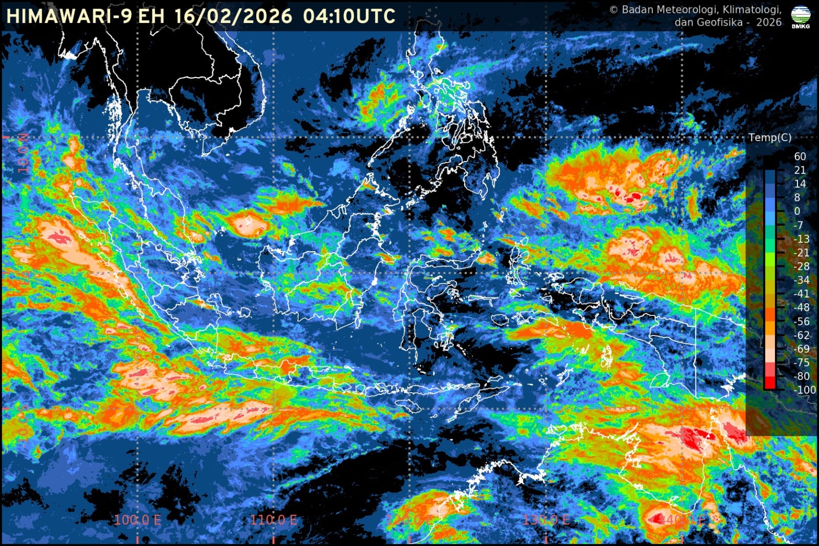 Info Prakiraan Cuaca BMKG Jawa Barat, Senin, 16 Februari 2026: Waspada Potensi Hujan Angin