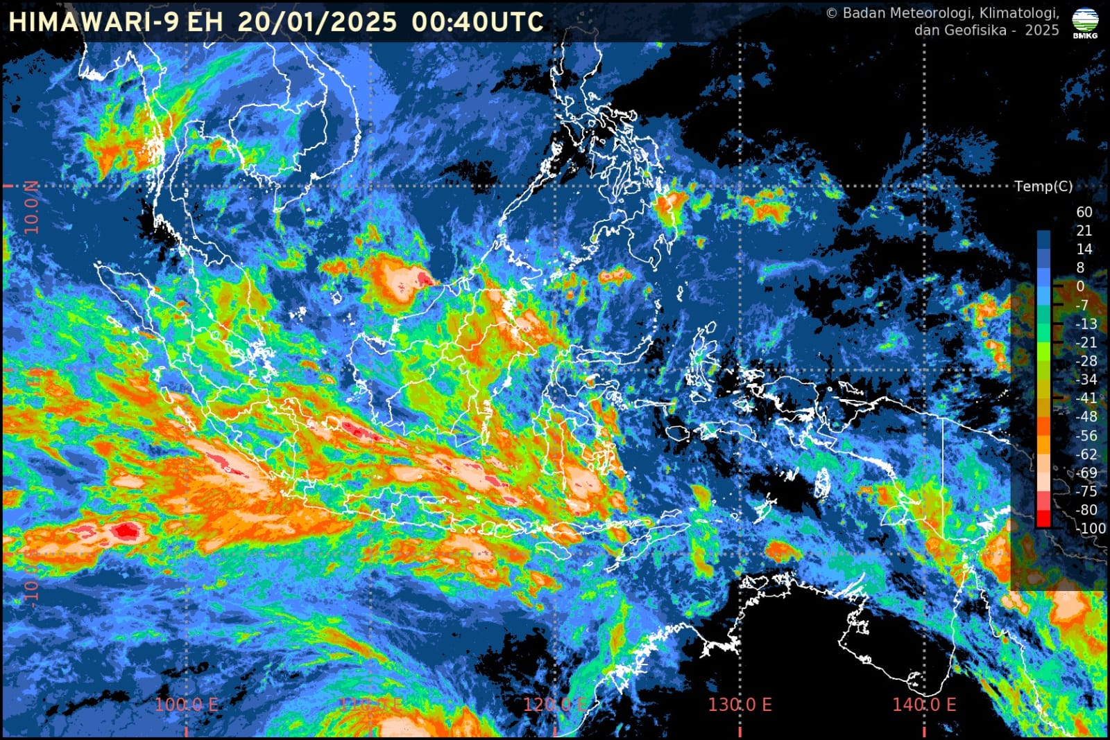Info Prakiraan Cuaca BMKG, Senin, 20 Januari 2025 : Waspada Potensi Hujan Angin di Wilayah Jawa Barat