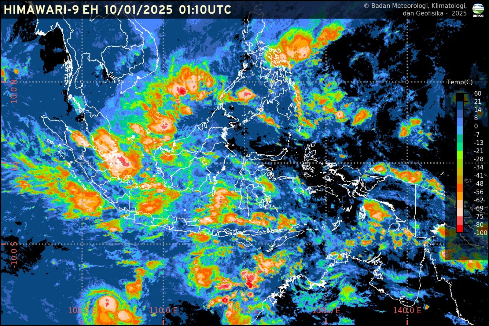 Info Prakiraan Cuaca BMKG : Waspada Potensi Hujan Lebat dan Angin di Jawa Barat, Jumat, 10 Januari 2025