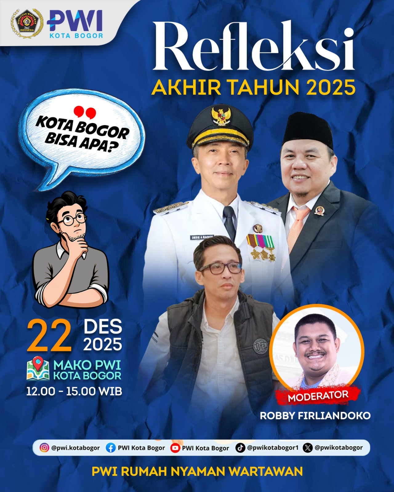 Refleksi Dialog Interaktif Akhir Tahun, PWI Kota Bogor Hadirkan Wali Kota dan Ketua DPRD Kota Bogor