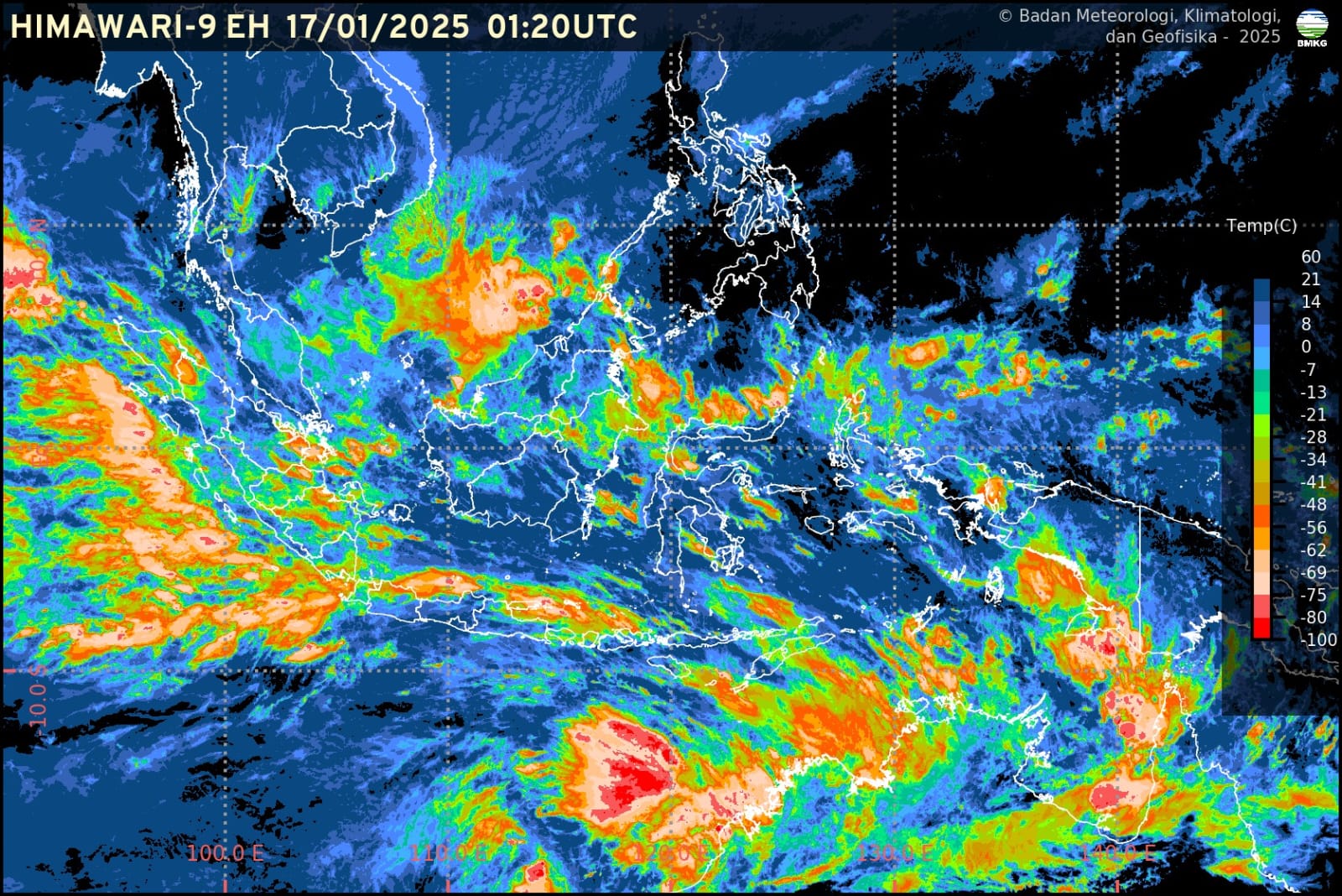 Info Prakiraan Cuaca BMKG Jawa Barat : Waspada Hujan Lebat Disertai Angin Kencang Hingga Malam dan Dini Hari, Jumat, 17 Januari 2025
